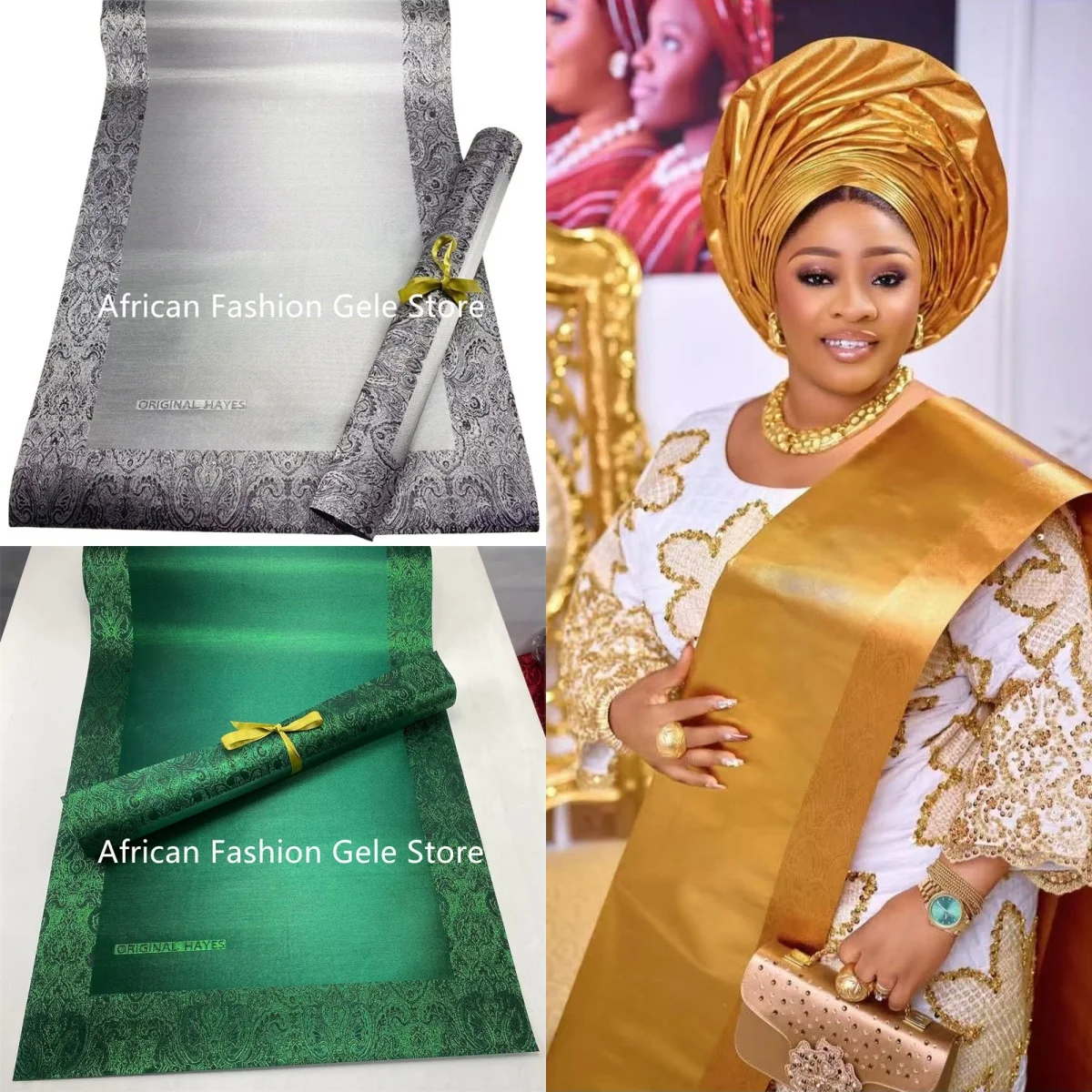 

3D головной убор в африканском стиле, разноцветный тюрбан Sego, 2 шт./пакет, 088, Нигерия, головной убор sego для свадьбы