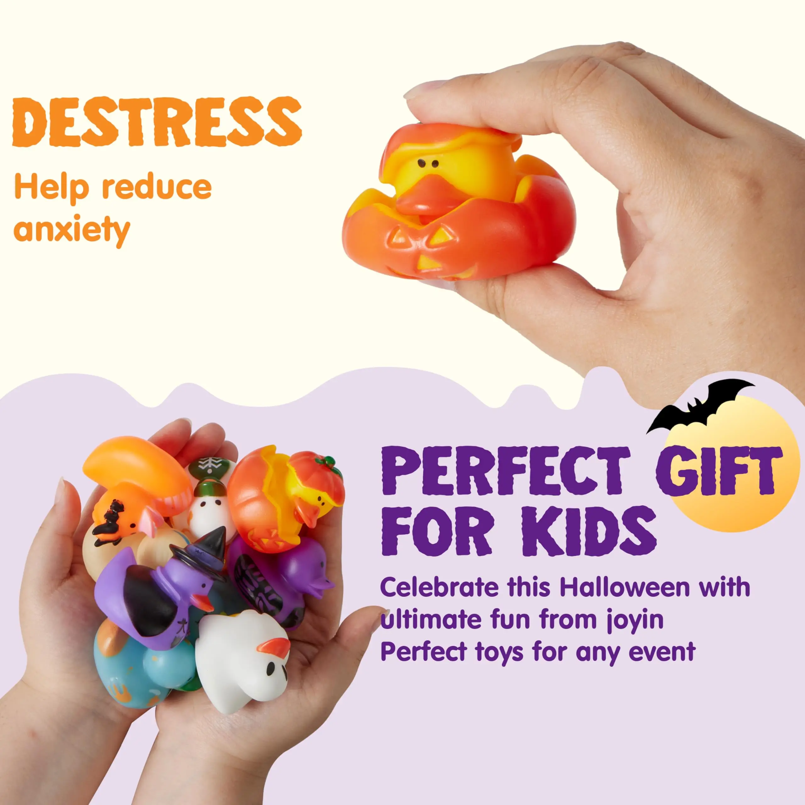 24PCS Halloween Adorable Float Rubber Duck,Halloween Style Design Duck Toy for Kid Trick or Treat Halloween Themed Bath Toy