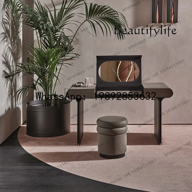 light luxury dresser solid wood dressing table and chairs American master bedroom makeup stool design