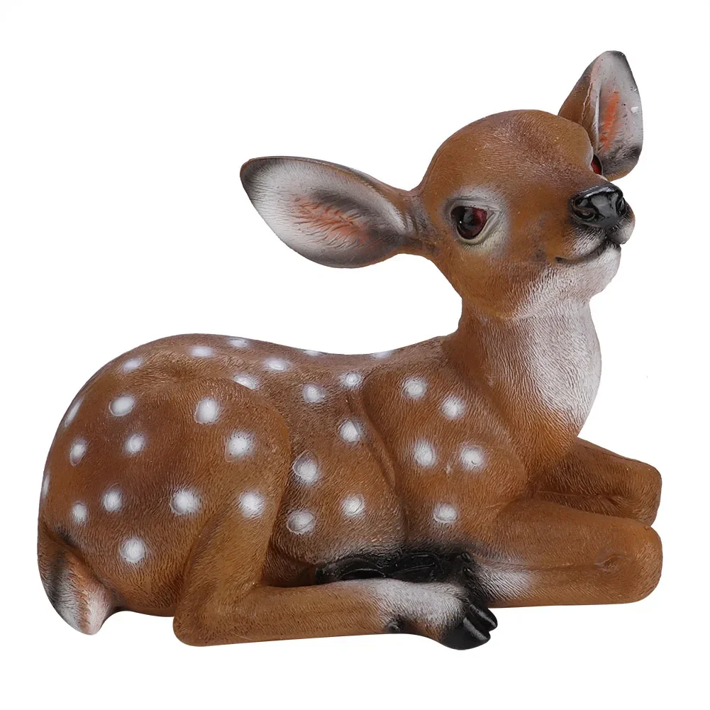 Simulation Sika Deer Decoration Resin Animal Model Outdoor Ornaments for House Patio Garden Study Room Bookshelf