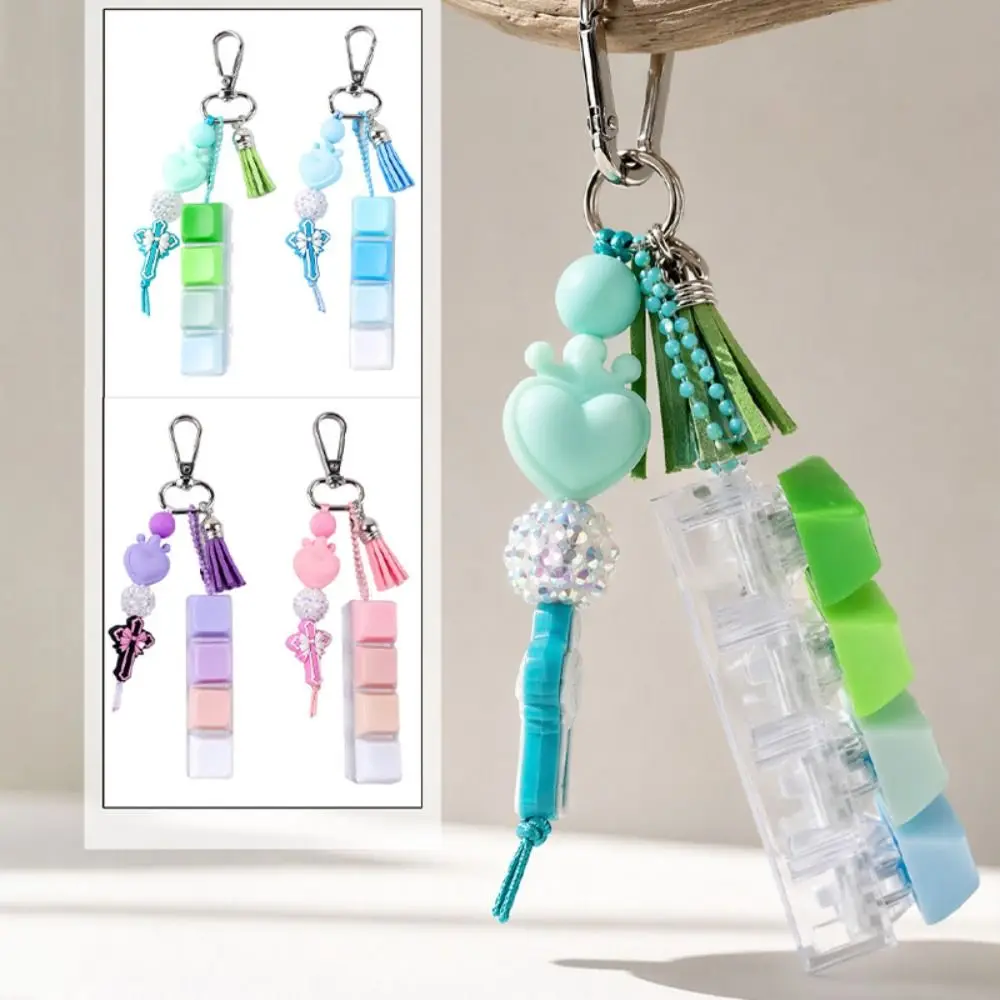 Silicone Beads Handmade Keychain Soft Silicone Fidget Press Button Bead Bag Charm Lightweight And Portable