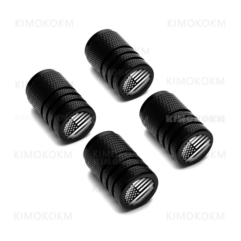 New Product 4 PCS Universal Valve Core Cap Aluminum Alloy with Labeled Wheel Hub Decoration Valve Core Dust Protection