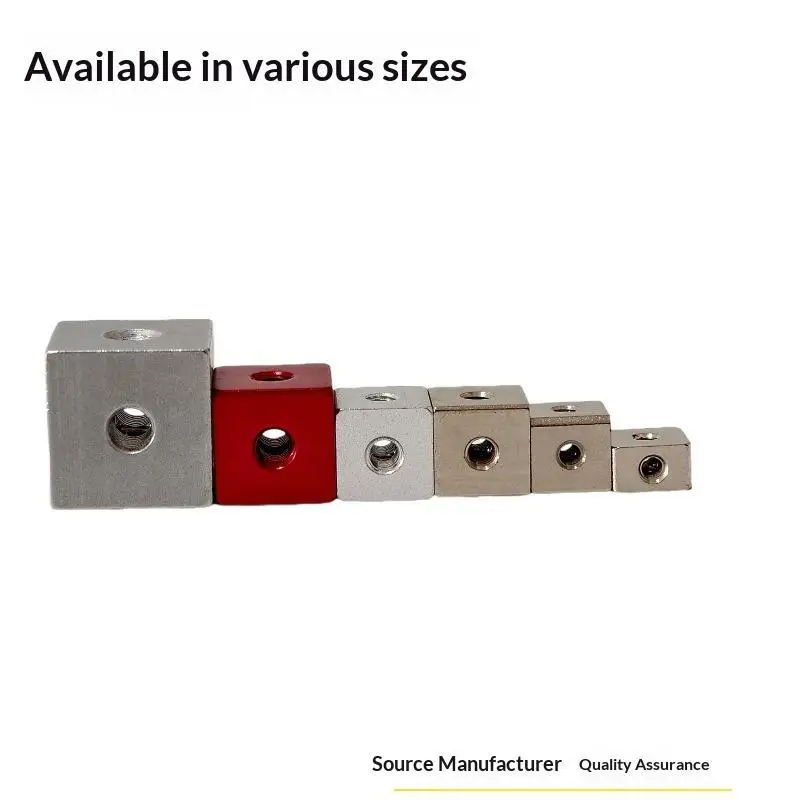 New10pcs Hexagonal Nut M3 Screw Cube Nut Three-Sided Fixed Block Connector DIY Aluminum Alloy Square Nut