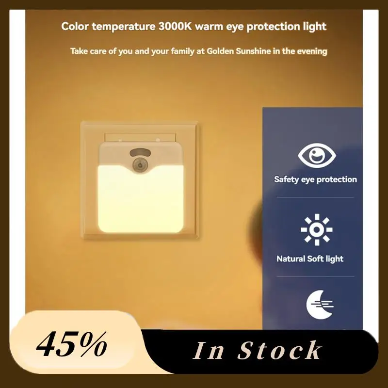 A60Z Top Motion Sensor LED Night Light Dimmable Lamp For Kids Room Energy Efficient Dusk To Dawn Sensor Stairway Lamp EU Plug