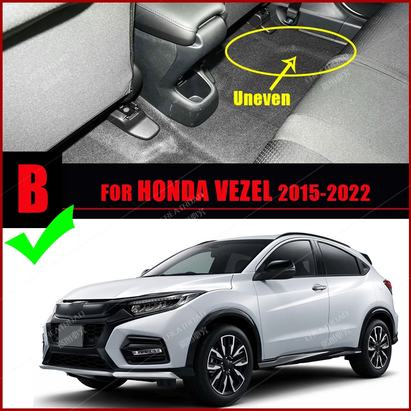 Custom Carbon Fibre style Floor Mats For Honda Vezel 2015-2022 16 17 18 19 20 21 Foot Carpet Cover Auto Interior Accessories