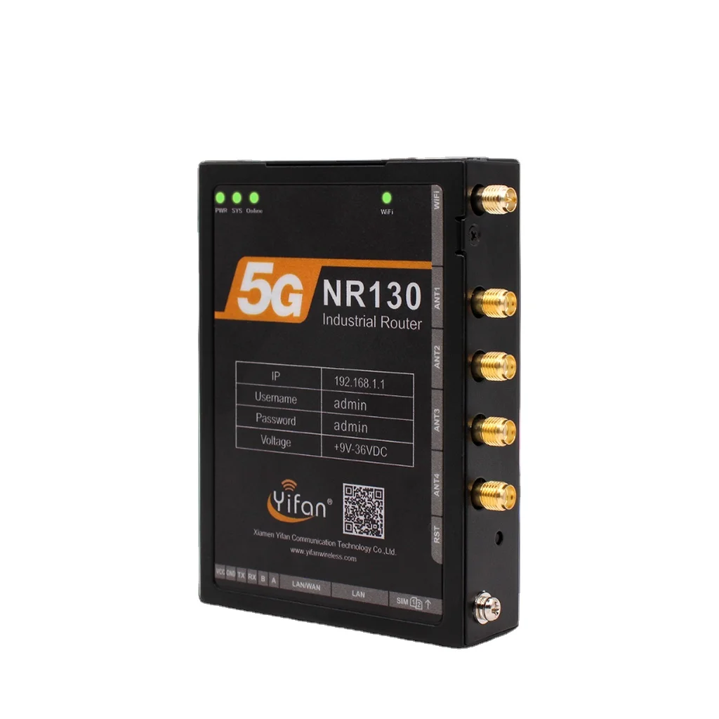 Compact Industrial 5G Modem (NR130) | 2.4/5GHz Router, 3.4Gbps Download, Firewall, VPN & Rugged M2M/IoT Use