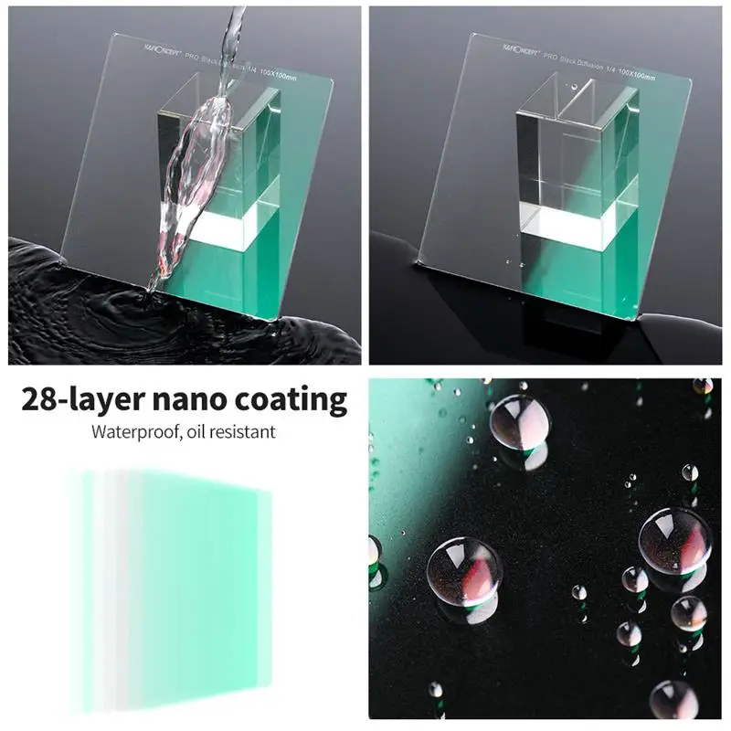 K&F Concept 100*100mm Black Mist Diffusion 1/8 1/4 1/2 1/1 Square Filters Portrait Photography Lens Filter Camera Lens Filter