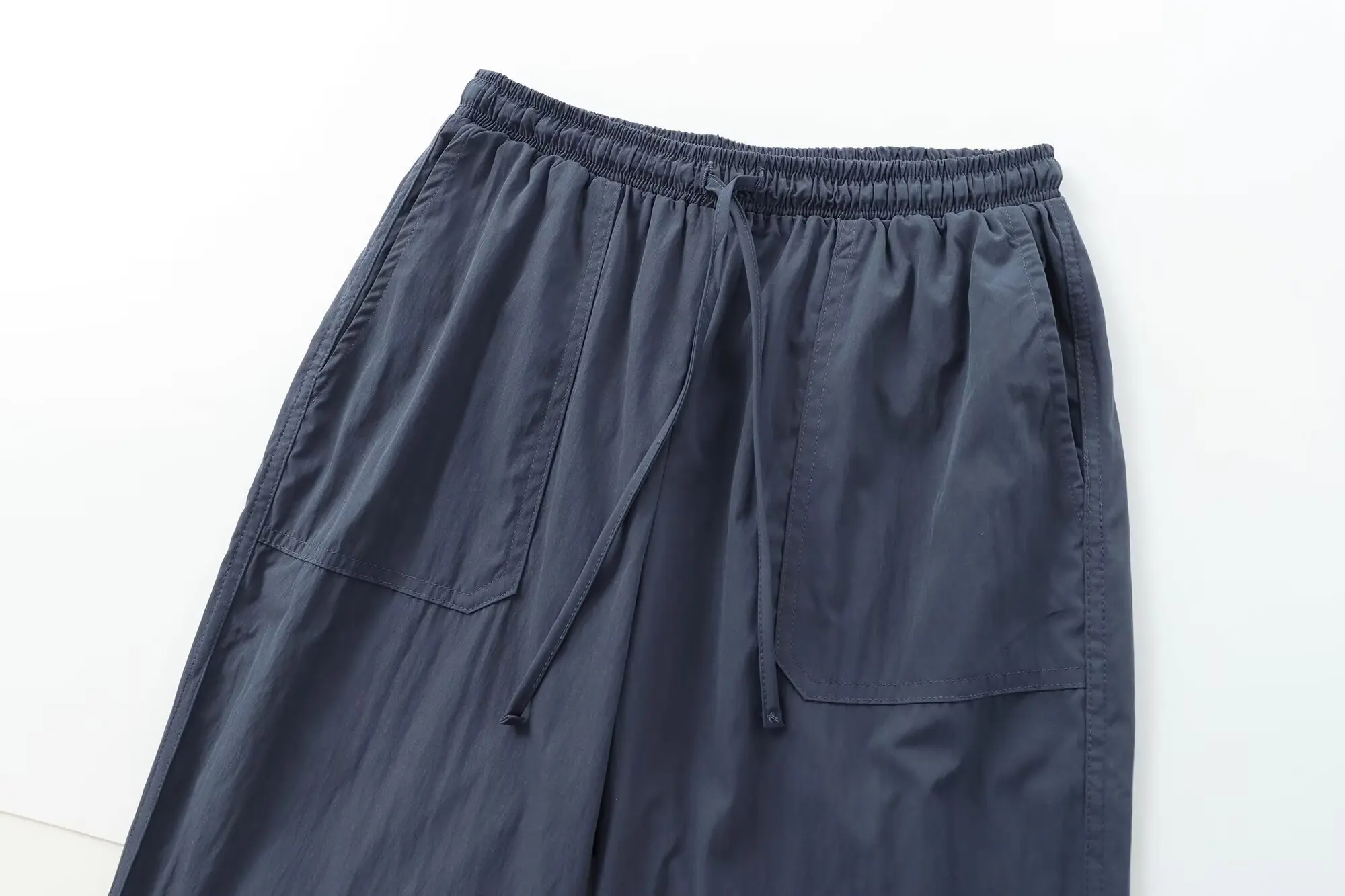 Dave&Di Minimalist Solid Color High Waisted Straight Leg Casual Pants Women Harem Pants Trousers Women