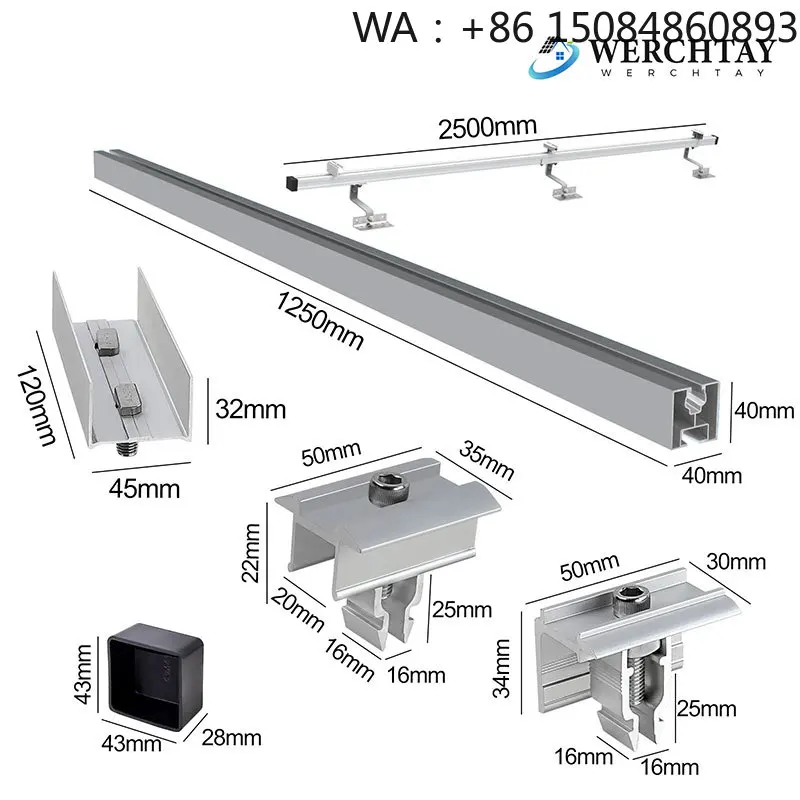 Aluminum Tile Roof Solar Mounting System, Certified PV Panel Bracket Accessories, Premium Solar Energy Fittings for Residential