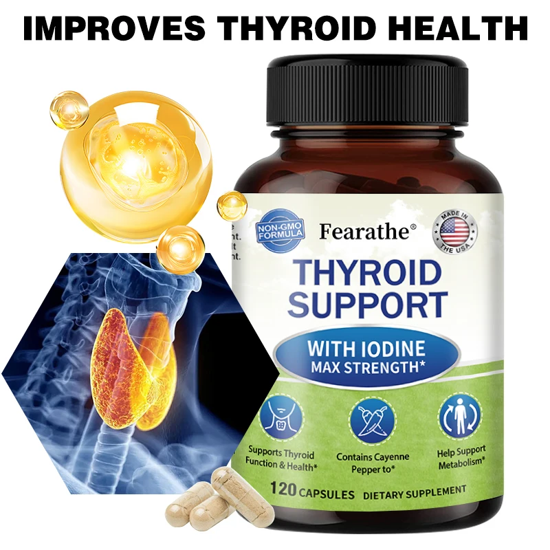 Thyroid Support Supplement - Metabolism, Energy & Focus - Vegetarian & Non-GMO - Vitamin B12, Zinc, Selenium, Copper, Magnesium