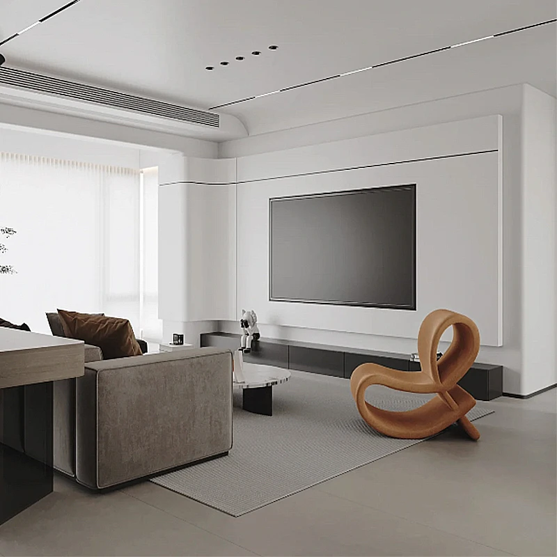 Nordic designer special-shaped hollow back chair fiberglass leisure chair curved bending chair model room single