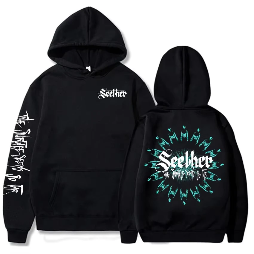 

Уличная одежда унисекс Seether The Surface Seems So Far Album Толстовки с длинными рукавами Мужские толстовки с рисунком Moletom Мужская черная толстовка