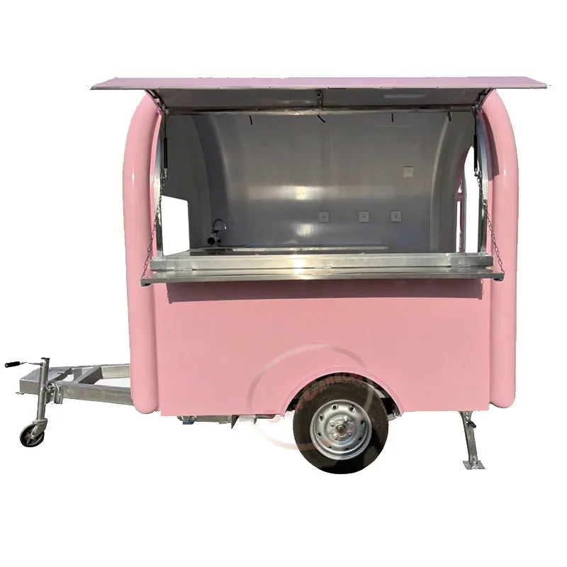 

10 Ft Dining Car Mobile Fiberglass Stainless Steel Aluminum Food Trailer Serving Mobile Dining Food Truck Made In China