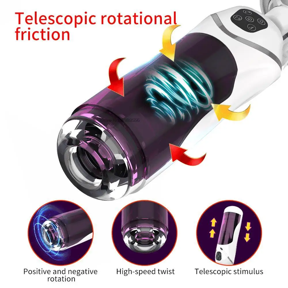 Automatic  Male Masturbation Cup Telescopic Adult Supplies Piston Oral Machine Vacuum Penis Training Pocket Pussy Sex Shop Voice