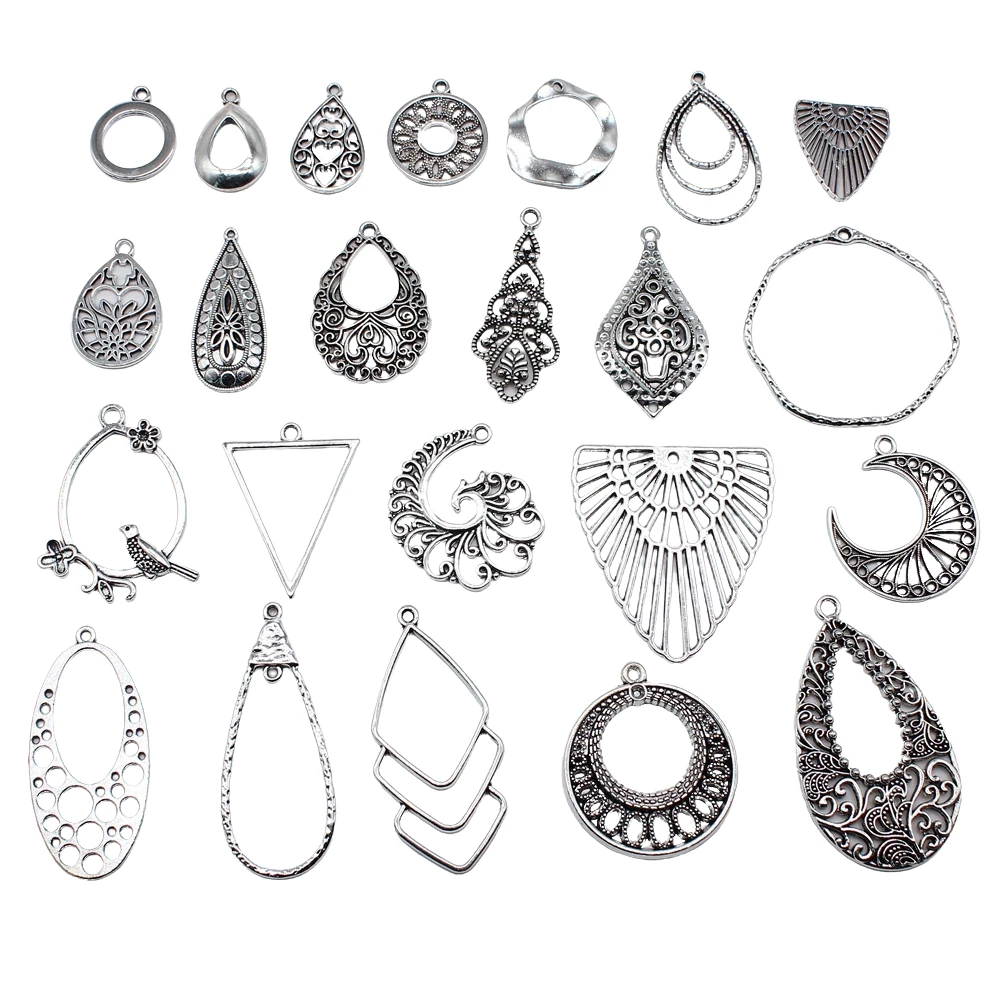 10pcs Vintage Water Droplets Charms For Earring Making DIY Earring Making Findings Accessories Earring Parts