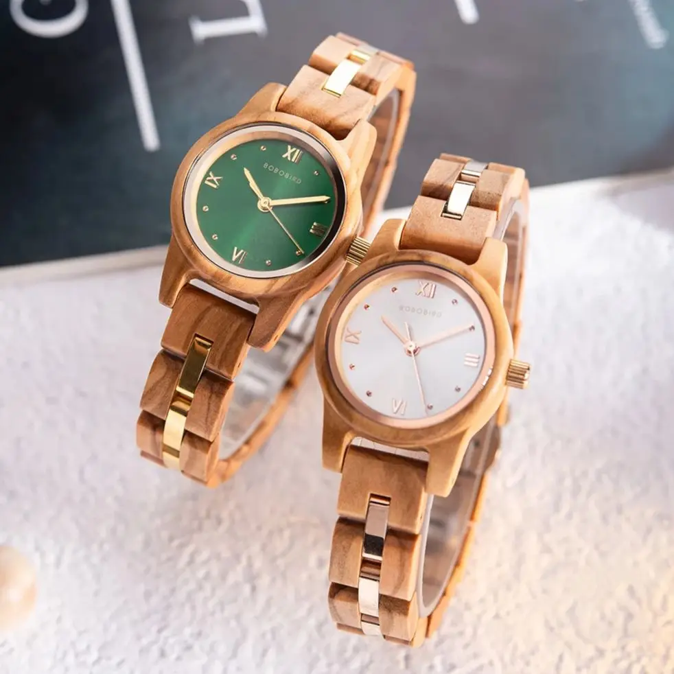 BOBO BIRD-Montre à Quartz en Bois pour Femme, avec Boîte Cadeau, Livraison Directe