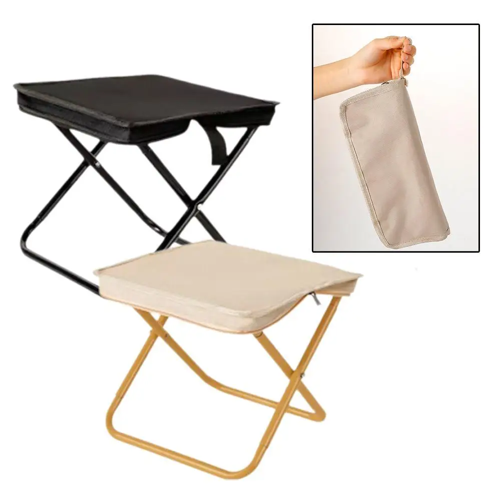 Outdoor Hand-Push Portable Folding Mini Chair Bag Camping Picnic Fishing Stool Carbon Steel Super Load-Bearing Travel Artifact