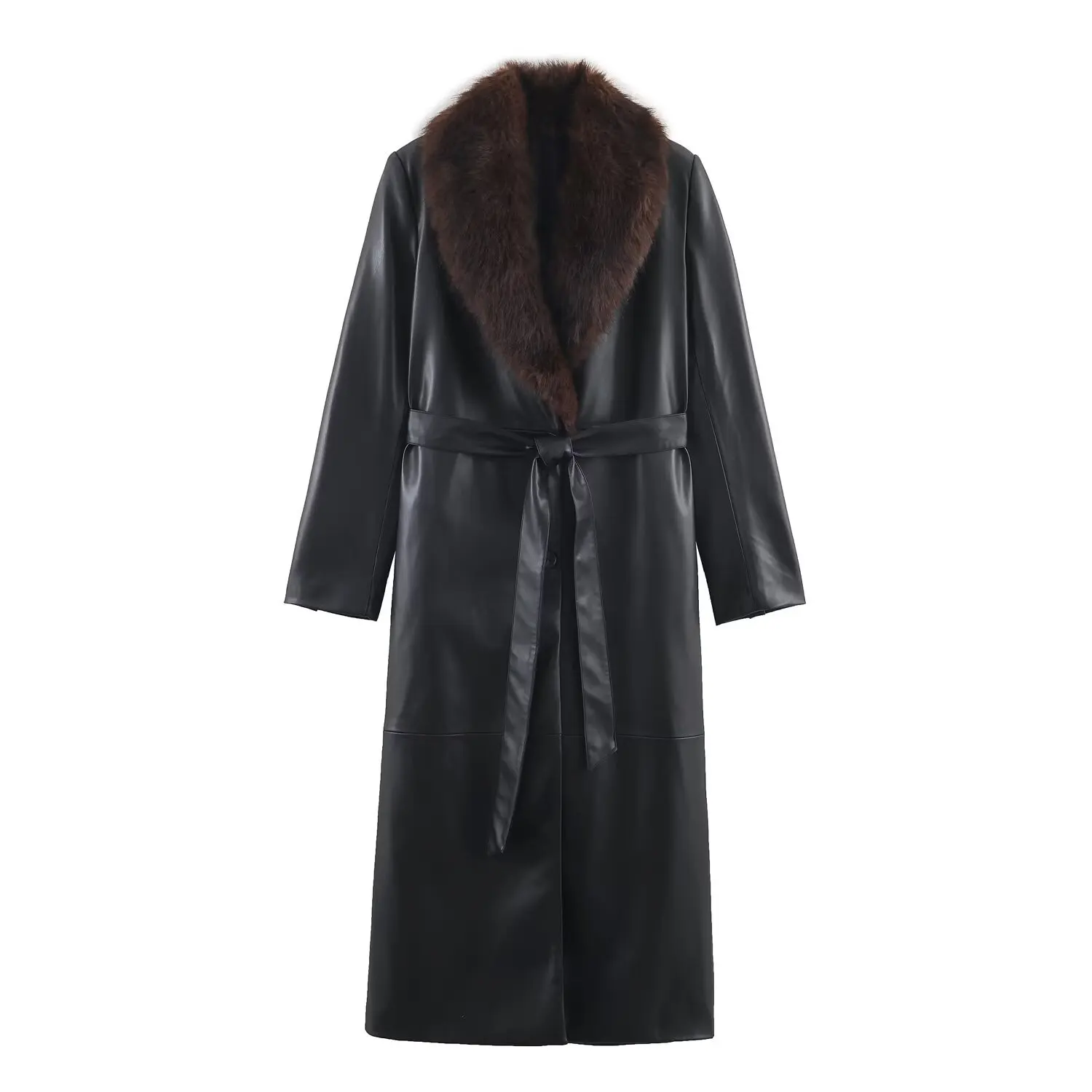 Cappotto in pelle di pelliccia staccabile casual chic Trench Cappotto da donna Autunno Inverno Nuovo cappotto in pelle PU allentato di media lunghezza tutto-fiammifero
