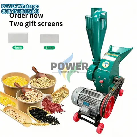 500-800KG/H Corn Maize Wheat Soybean Stalk Grinding Crushing Machine Multi-Functional Feed Processing Hammer Mill
