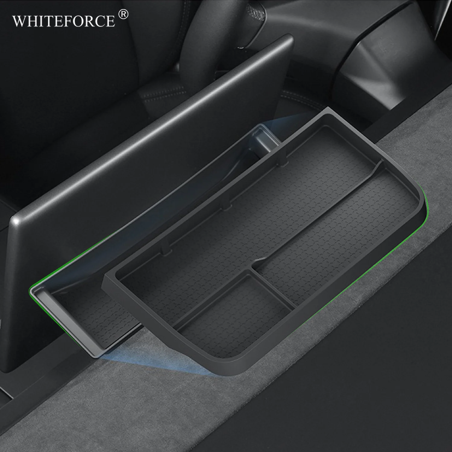 

For Tesla Model Y Juniper 2025 Instrument Panel Back Double-layer Storage Box Behind The Screen Layered Organizer Box ETC Base