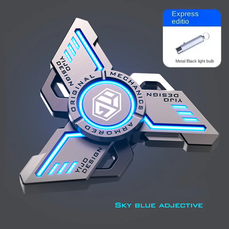 YIJOO Leucht. Metall EDC Fidget Spinner Fidget Spielzeug Stressabbau Druckentlastung. Handspielzeug, cooler Kreisel, Geschenk für Erwachsene für Jungen 4