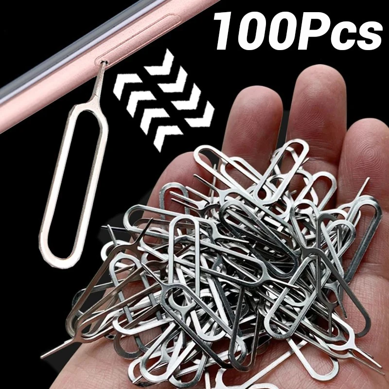 

100 шт., лоток для SIM-карты с защитой от потери, открытый штифт, игла, инструменты для ключей, Ejetor для IPhone, IPad, мобильного телефона, планшета, аксессуар для удаления SIM-карты