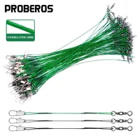 10pcs/lot Anti-bite Fishing Line Steel Wire Leader Fishhook Line Swivel Stainless Steel Rolling Swivels Connector 15cm/20cm/25cm