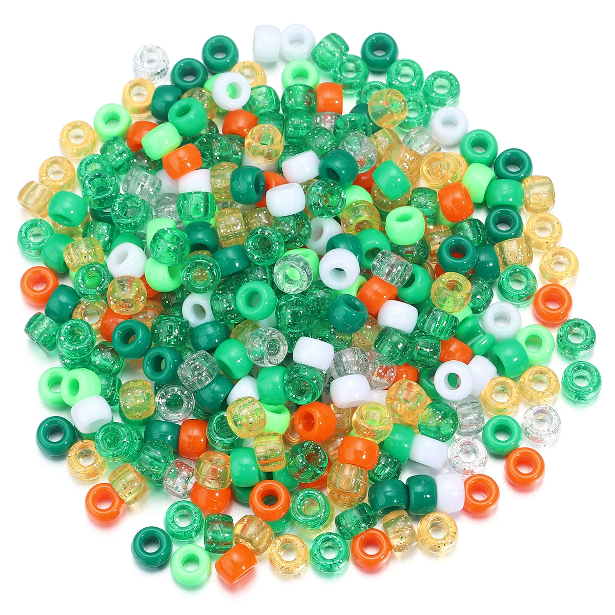 200pcs/lot Mix Color Pony Beads Big Hole Acrylic Beads Loose Spacer Beads For Jewelry Making   DIY Necklace Bracelet Accessories - view 6
