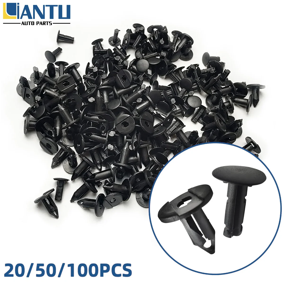 20/50/100PCS Black Plastic Automotive Rivet Fasteners Universal GM Car Mudguard Fender Fixing Clips Auto Body Fastener Accessory
