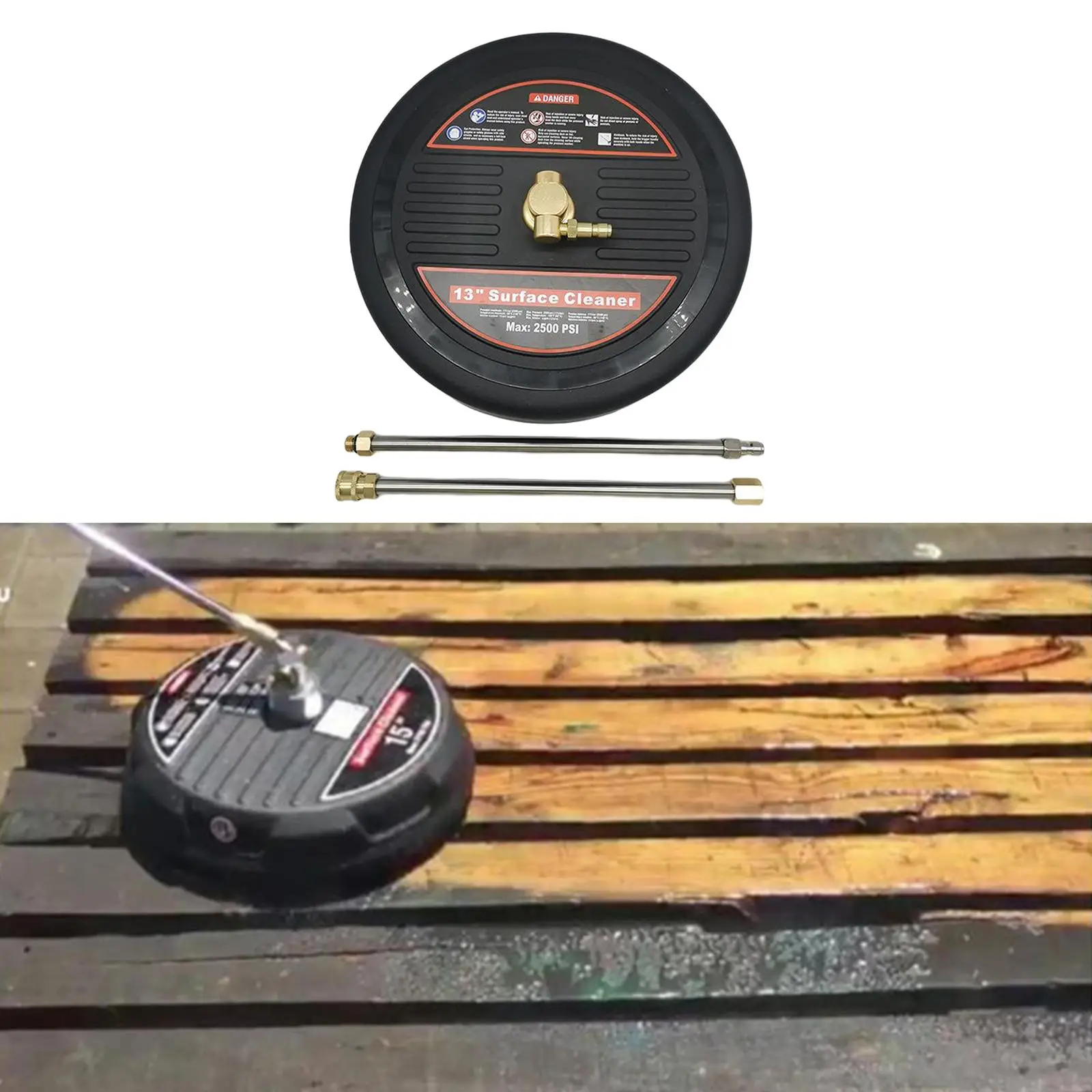 High Pressure Washer Flat Surface Cleaner Circular Floor Scrub Brush Electric Replacement for Garden Driveway