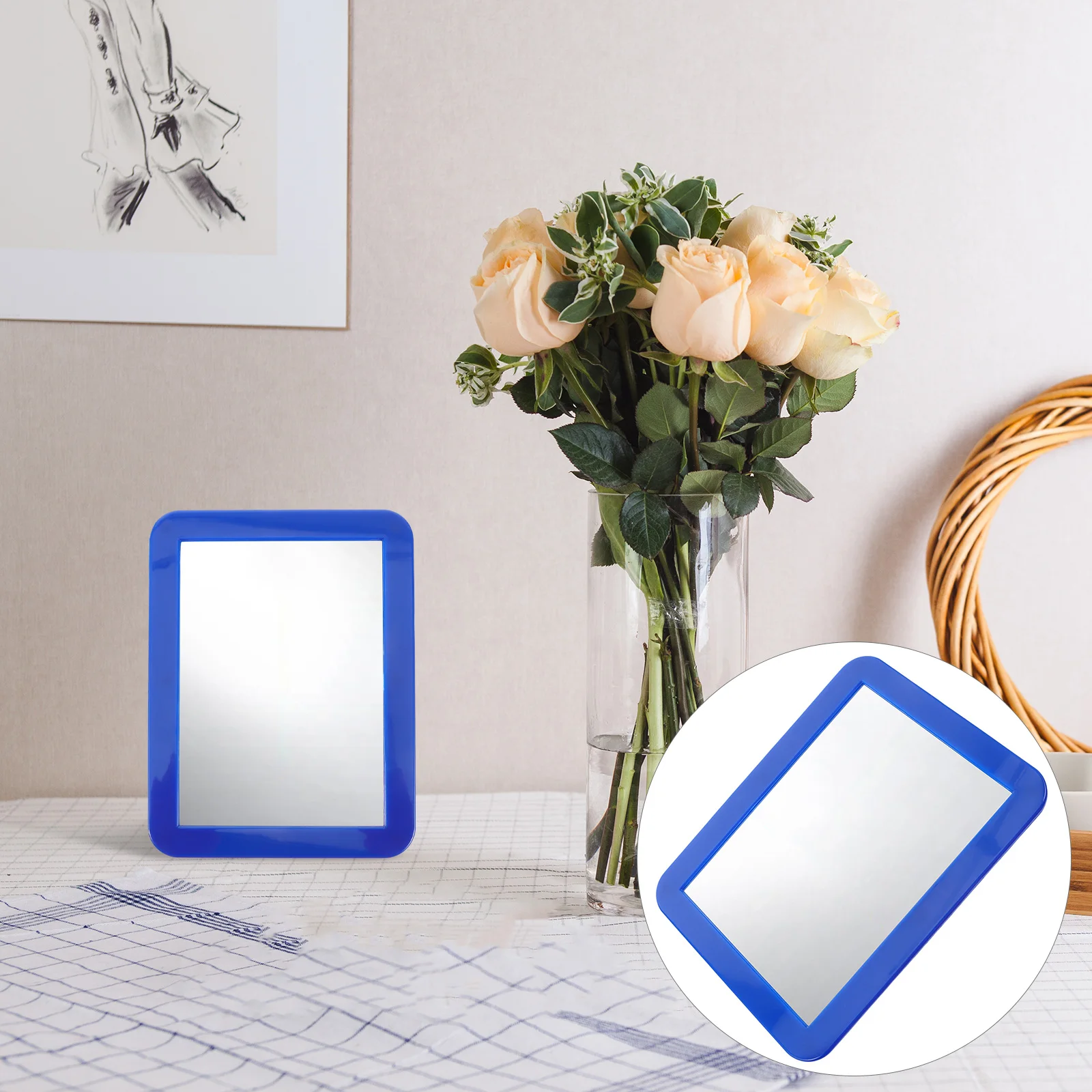 

Magnetic Makeup Mirror Small for Locker Glass Mirrors Lockers Plastic Vanity Office