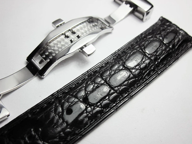 Butterfly Buckle Crocodile Leather Watchband 18 19 20 21 22mm Genuine Alligator Watch Straps Bands Men Watch Chain Bracelet Belt