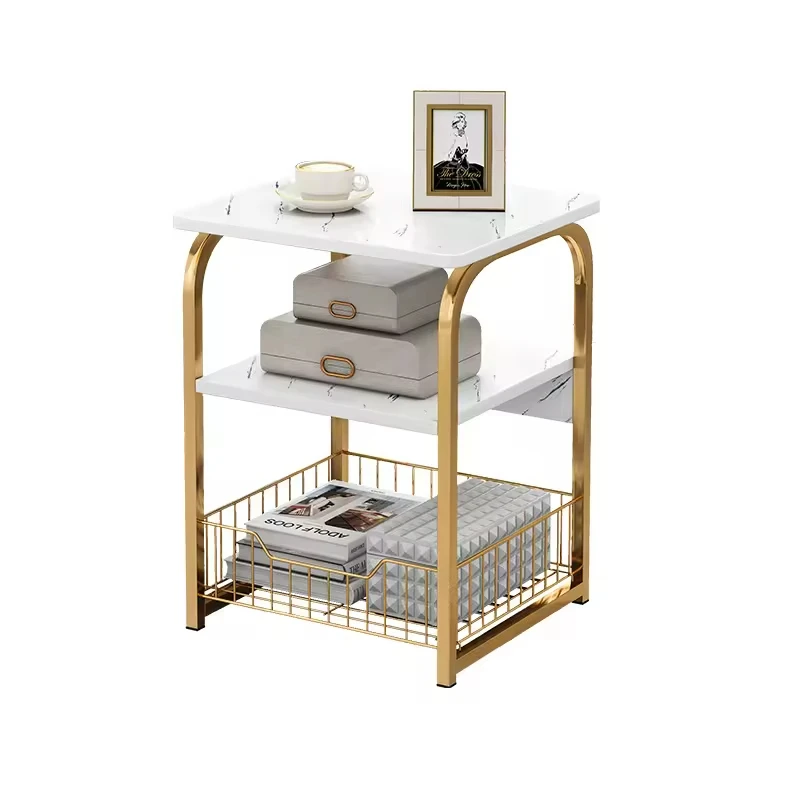 

Nightstand Industrial Retro Storage Shelf End Table Side Table &Hot Sales Living Room Bedroom Office Stable Metal Frame 3 Tiers
