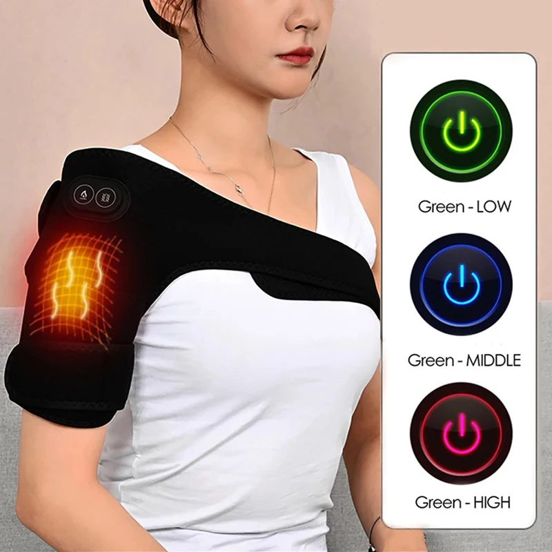 Xiaomi Electric Heated Shoulder Brace Vibration Massage Knee and Shoulder Adjustable Protective Strap Knee Brace Infrared Heat