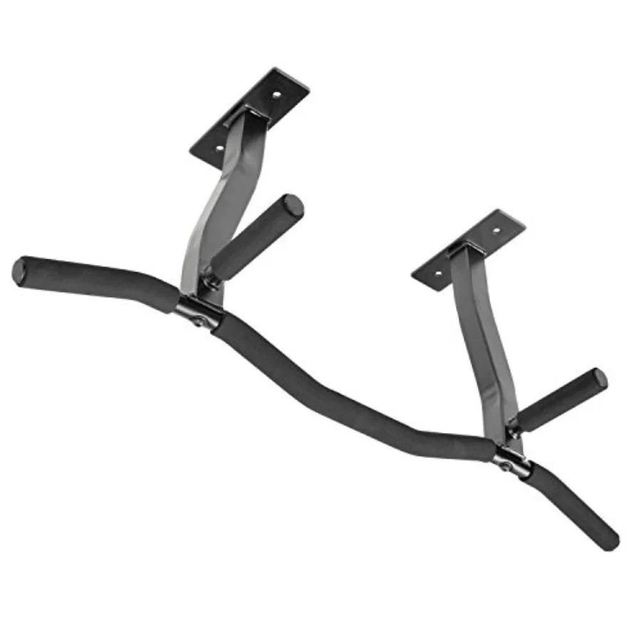 

Ceiling Mount Pull Up Bar for Home Gym Use Steel Construction Black Finish Adjustable for 16 and 24 Inch Joists with Ergonomic