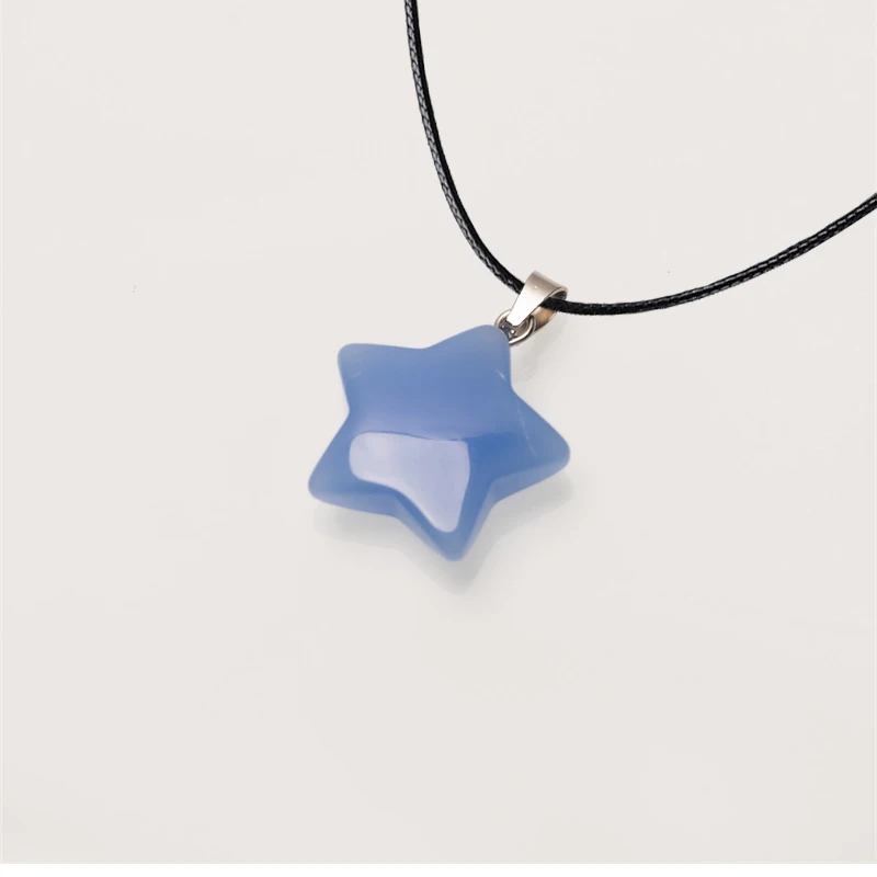 2023 Trend Neue Naturstein Hexagon Kristall Rosa Kristall Opal Stern Anhänger Halskette für Frauen Pendel Schmuck Geschenk – Detail 5