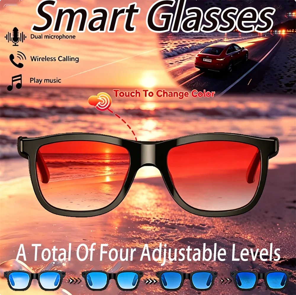 

Smart Audio Glasses With Touch Control Color Changing Ultra-clear Sound Quality Open Listening Design Bluetooth Calling Glasses
