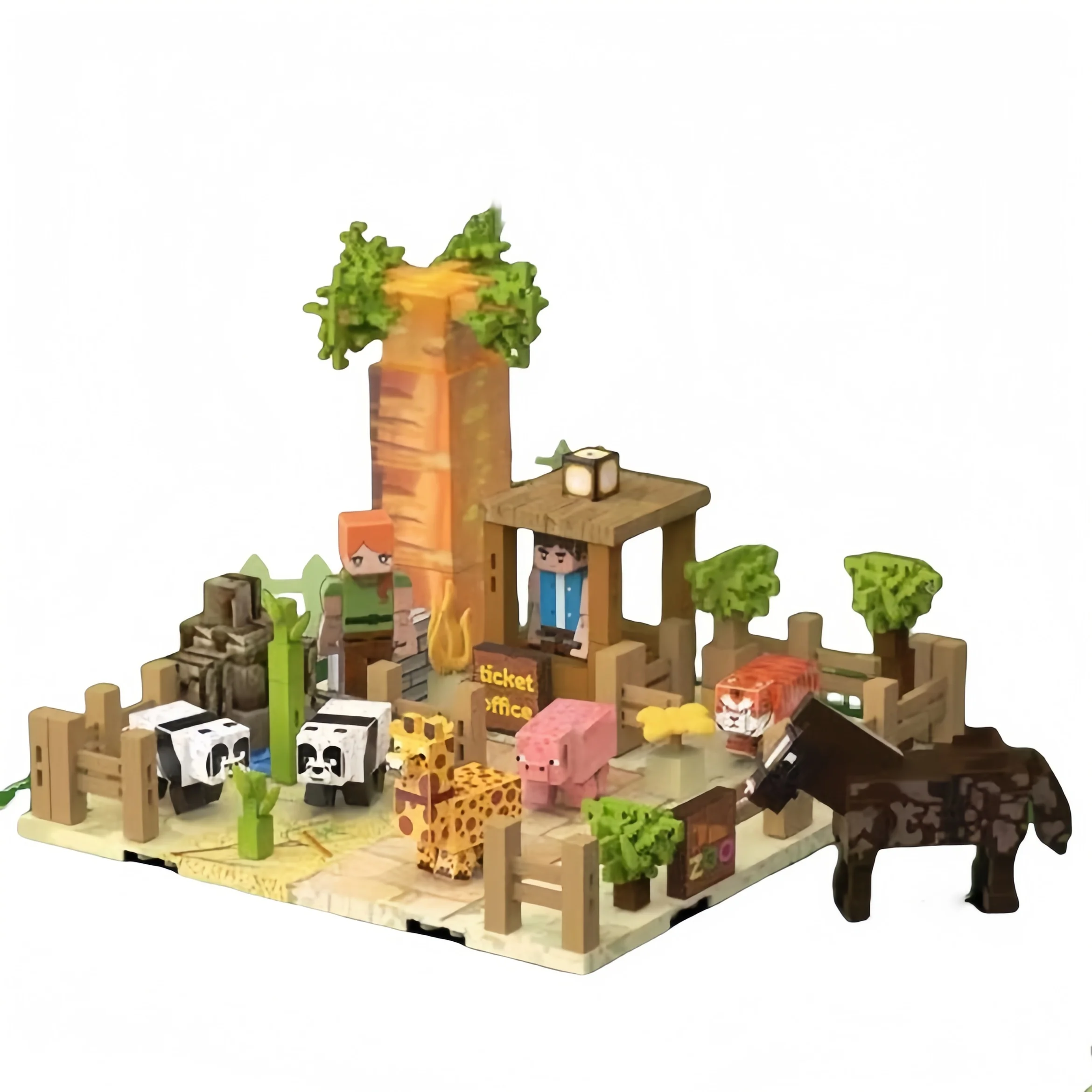 บล็อกตัวต่อ Magnetic World Ocean Park/Zoo ของเล่นเพื่อการศึกษาปริศนาการก่อสร้างของเล่นสําหรับ Boys & Girls การเรียนรู้สนุก