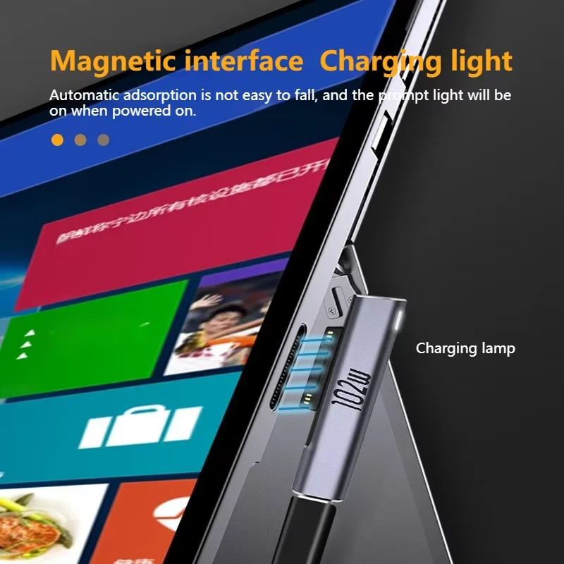 Adaptador de Carga USB Tipo-C a Surface PD de 102W, 15V/3A, Compatible con Microsoft Surface Pro 7/6/5/4/3, Surface Laptop 3/2/1, S