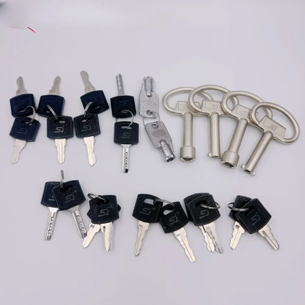 10PCS cabinet lock door lock key distribution box cabinet stainless steel box cabinet one-word triangular square MS705/828 key