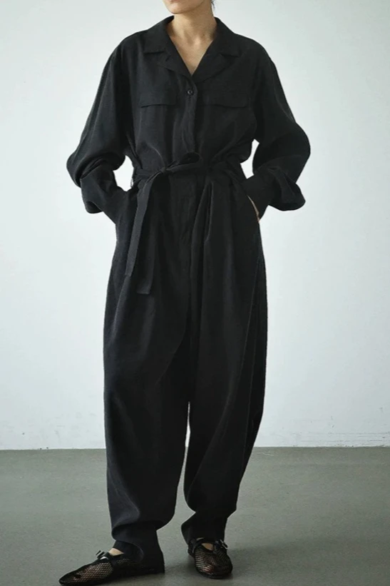 2026 Spring/Summer New Women's Jumpsuit Loose Casual Retro Wide Leg Pants
