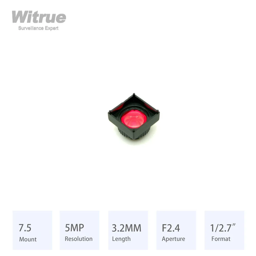 Witrue Pinhole Lens M7.5 HD 5MP 3.2MM Aperture F2.4 Format 1/2.7 with 650nm IR Filter for Security CCTV Camera