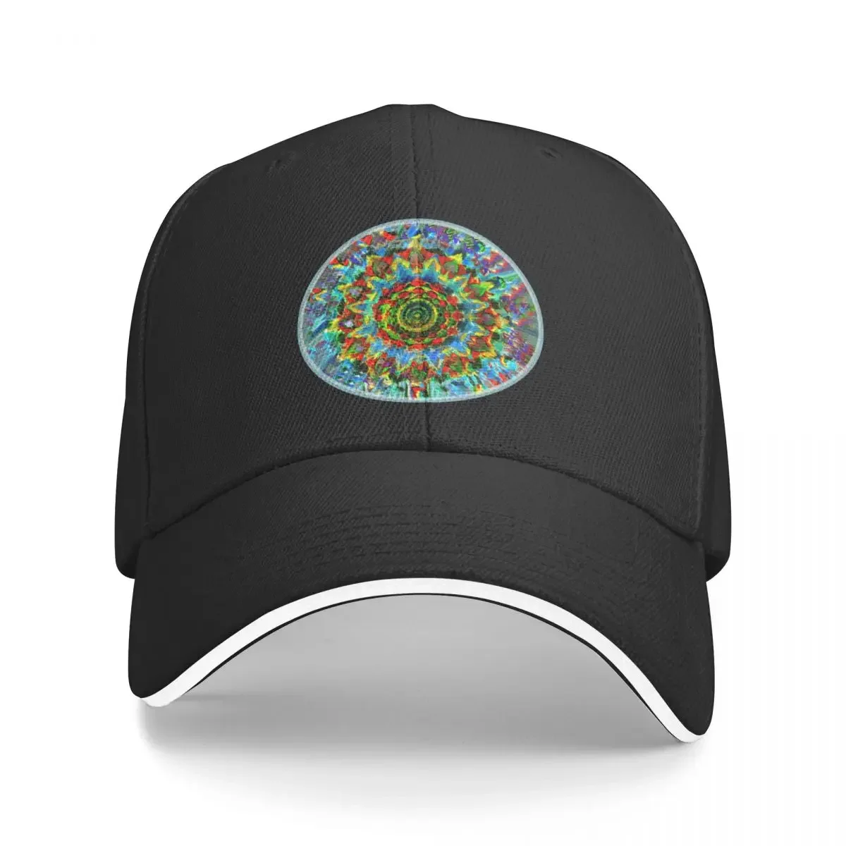 Tie Dye Mandala kaleidoscope circle teal Baseball Cap Golf Hat Man custom Hat For Women Men's