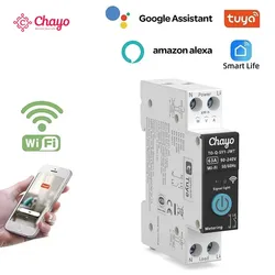 Tuya WiFi Smart Circuit Breaker 1P 63A DIN Rail for Smart Home Wireless Remote Control WiFi Switch by APP TONGOU Free Shipping