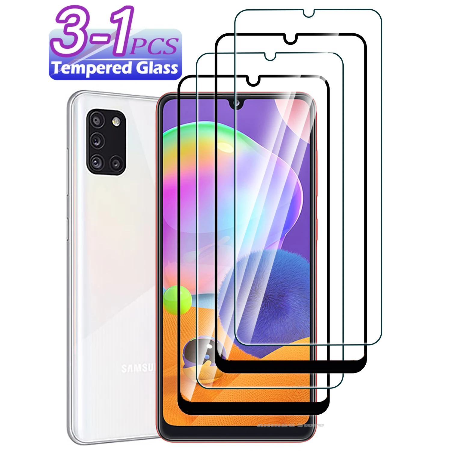 Tempered Glass for Samsung A91 A81 A71 A51 A41 A31 A11 A01 Screen Protector Protective Glass on Samsung Galaxy A21s Glass Film