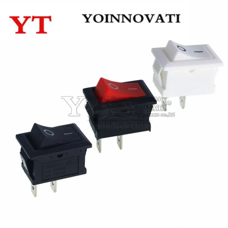 10pcs Rocker Switch 10*15mm KCD11 Mini Push Button Switch ON-OFF / ON-OFF-ON 2 Pins / 3 Pins 3A 250VAC / 6A 125VAC 10x15mm