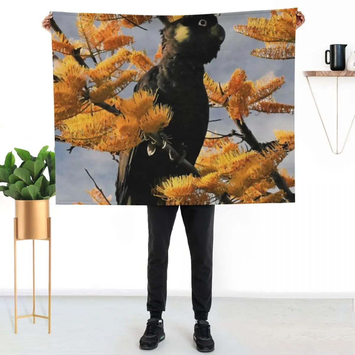 Yellow Tail Black Cockatoo (4) Throw Blanket Thermal Tourist Soft Plush Plaid Luxury Brand Luxury St for winter Blankets