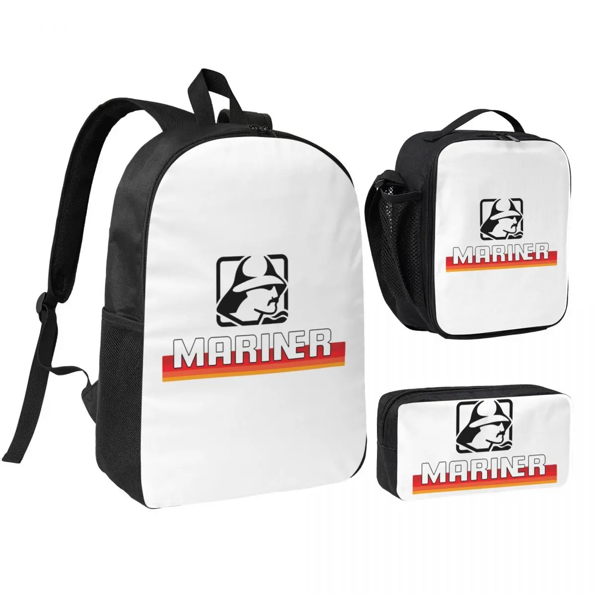 

Mercury Racing Backpack Boys Girls BookBag School Bag Shoulder Bags 3ps Insulated Lunch Bag Pencil Case