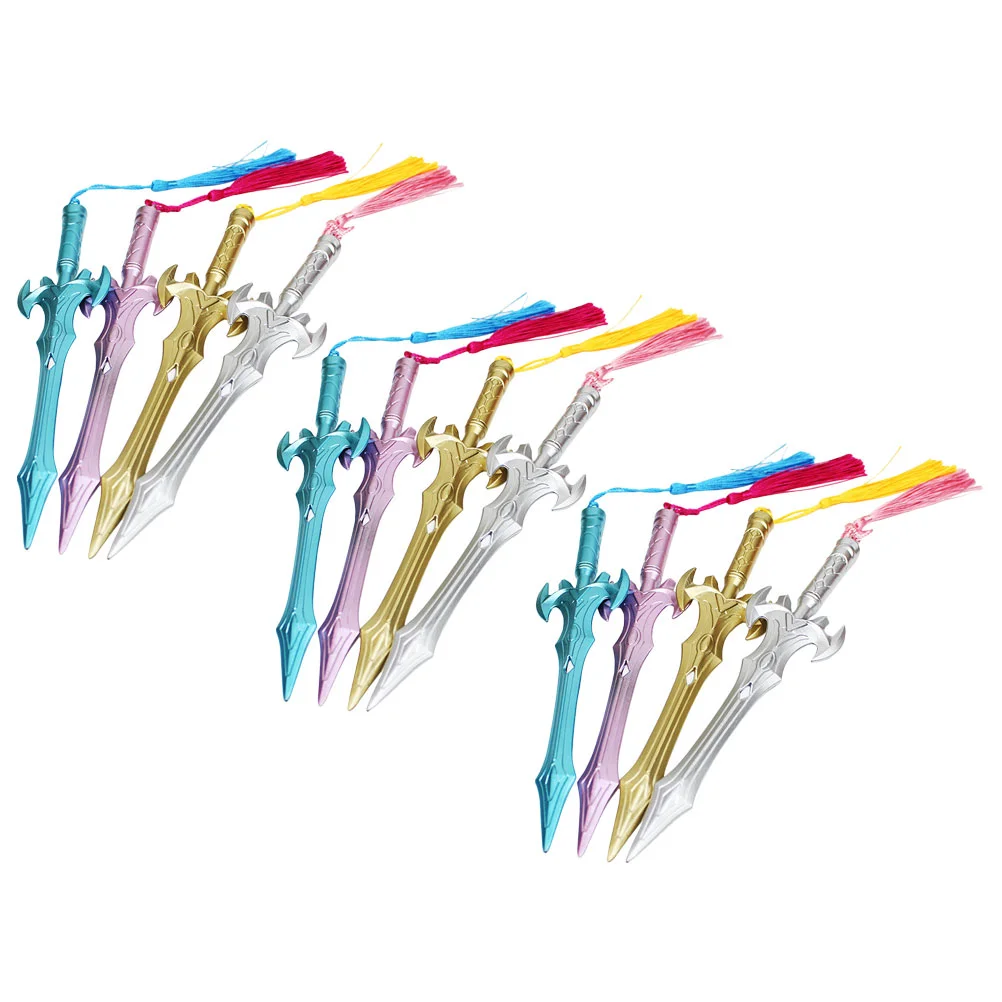 

12 Pcs Sword-shaped Gel Pen Come Ancient Pens Kawaii Stationary Small and Fresh Student Office