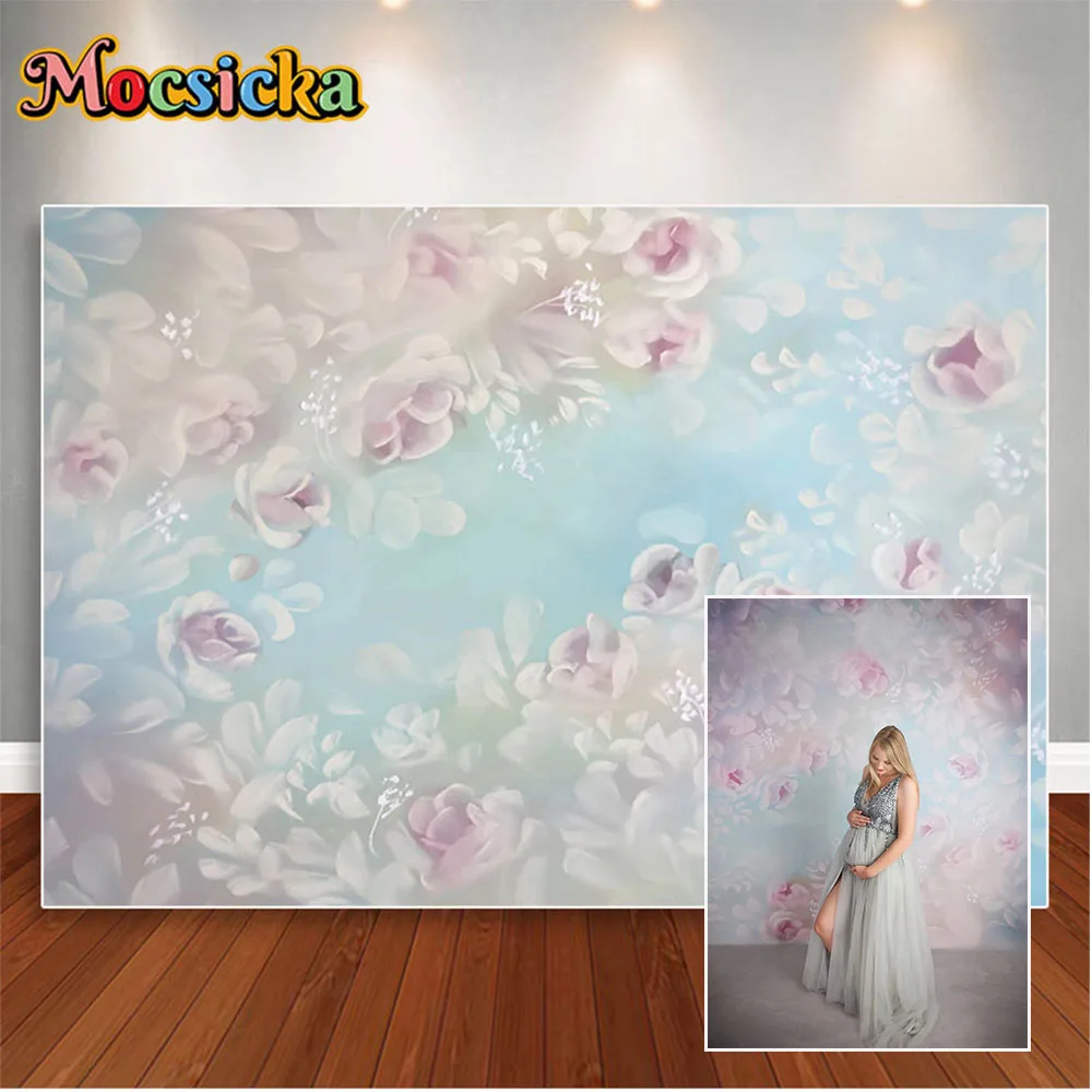 

Mocsicka White Floral Backdrop Photography Studio Kids Adult Pregnant Woman Photography Background Art Studio Photo Banner